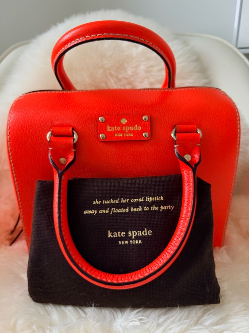 Kate Spade Coral Pebbled Leather Crossbody Satchel
